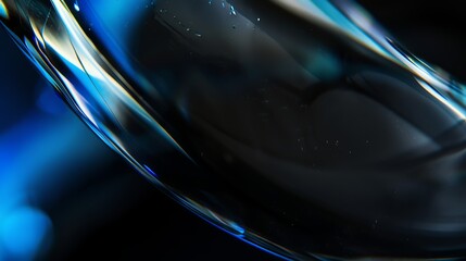 extreme macro photo of clean polished glass, edges with light from four different colors, depth of field, blurred, dark pink and dark green, blur background, natural colors, aspect ratio 2:1, blue