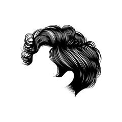 Side view pixie hair detailing for graphic resource. Vector eps 10