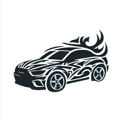 Tribal car vector illustration with White Background