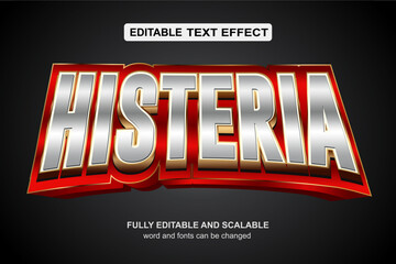 HISTERIA 3D TEXT EFFECT VECTOR FILE