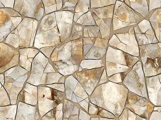 Beige Mosaic Stone Texture Seamless Pattern