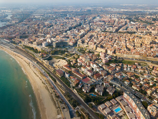 Aerial view of the spanish city of Tarragona. Spain. High quality photo