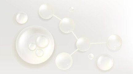 Hyaluronic acid and Niacinamide hair and skin solutions ad, white collagen serum drop with cosmetic advertising background ready to use, illustration vector.