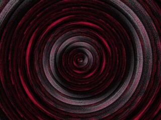 A mesmerizing red and black spiral pattern on a dark black background, captivating and visually striking