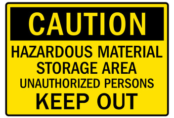 Fototapeta premium Unauthorized persons keep out sign hazardous waste storage area