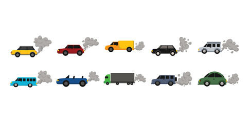 Car Pollution Vector Set