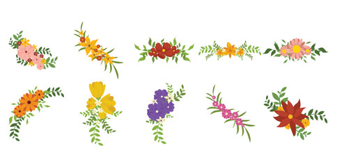Floral Wedding Decoration Vector Set
