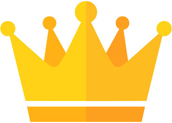 A flat vector illustration of golden crown isolated on white background.