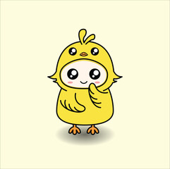  cute baby chick vector design illustration line art. Eps 10