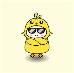  cute baby chick vector design illustration line art. Eps 10
