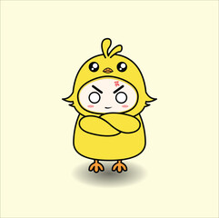  cute baby chick vector design illustration line art. Eps 10