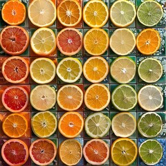 Vibrant Citrus Slice Pattern Showcasing Diversity and Joy