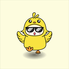  cute baby chick vector design illustration line art. Eps 10