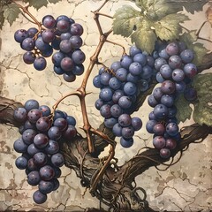 Grapes Climbing Towering Vine Symbolizing Growth and Potential in Verdant Garden