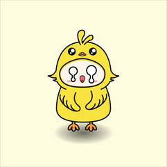  cute baby chick vector design illustration line art. Eps 10