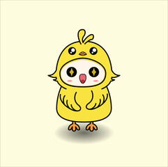  cute baby chick vector design illustration line art. Eps 10