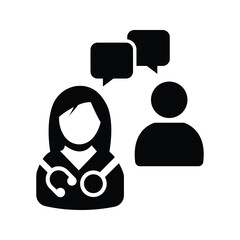 Doctor patient communication icon