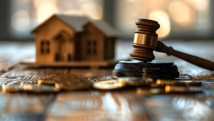 Legal auction process for real estate properties. Real Estate Auction Concept, Home Investment, Property Exchange