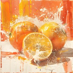 Twirling Citrus Fruits in a Captivating Dance of Zest and Energy