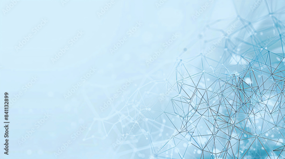 Poster abstract blue and white network for technology background with copy space text for website