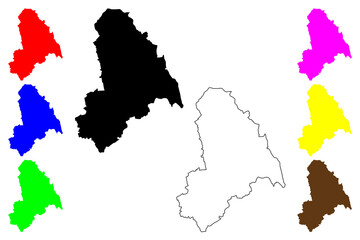 Fototapeta premium London Borough of Croydon (United Kingdom of Great Britain and Northern Ireland, Ceremonial county and region Greater London, England) map vector illustration, scribble sketch map