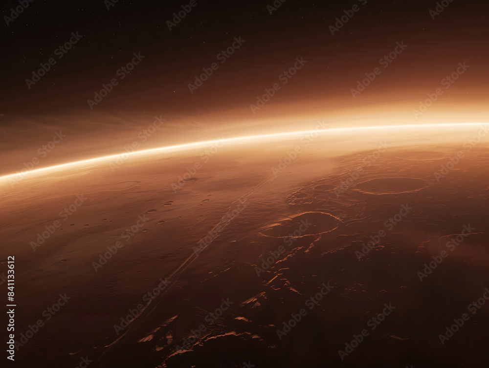 Poster red planet mars with copy space text for space exploration