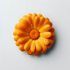 orange gerbera flower on white floor