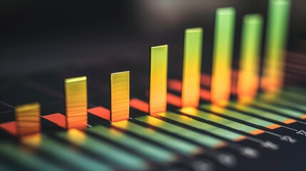 Detailed bar graph showing cryptocurrency trading volumes with bars in gradient shades from green to red, indicating various performance levels