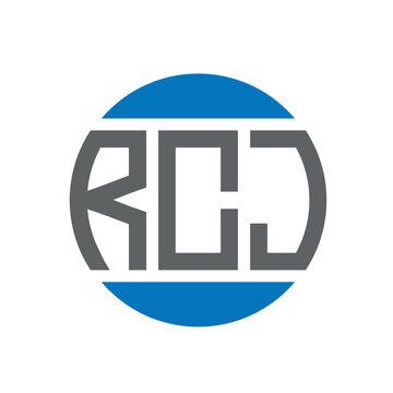 RCJ letter logo design on white background. RCJ creative initials circle logo concept. RCJ letter design.