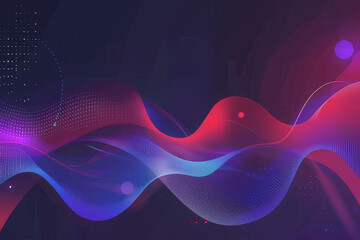 Abstract background, wavy shapes, purple and pink, dark black, vibrant
