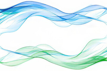 Naklejka premium Abstract blue and green waves, flowing lines, dynamic and modern design