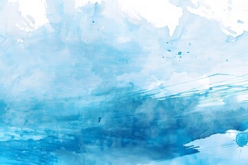 Abstract Watercolor Painting Blue Cyan