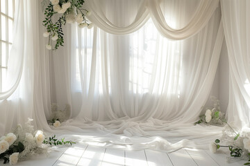 Maternity backdrop, wedding backdrop, photography background of satine, silk and tulle