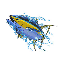 tuna fishing illustration logo vector image t shirt