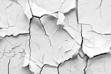 Naklejka premium Abstract White Cracked Paint Texture Background