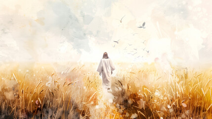 The Lord of the harvest Watercolor