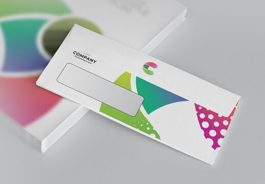 Creative Colorful DL Envelope Commercial Layout