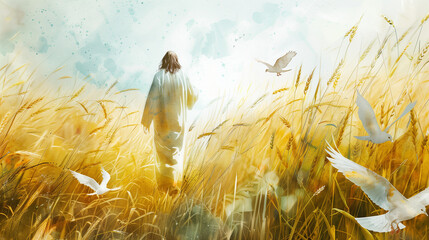 The Lord of the harvest Watercolor