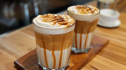 Flavorful scent and beautifully crafted latte coffee