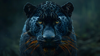 Front view of Panther on dark background
