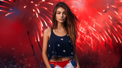 Patriotic Fashion: Independence Day Sales with Model