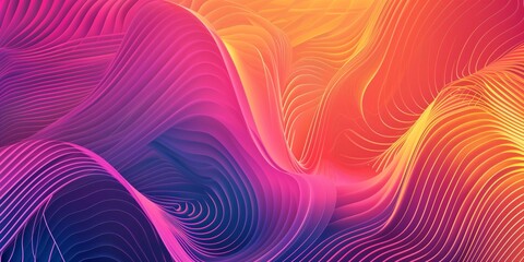 Obraz premium A colorful, abstract painting with a wave-like pattern. The colors are bright and vibrant, creating a sense of energy and movement. The painting seems to be inspired by the ocean, with the waves