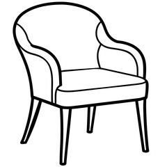chair outline coloring book page line art drawing