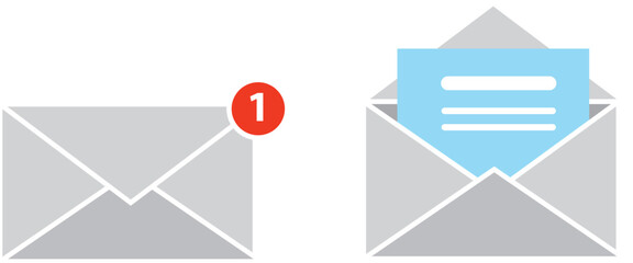 Symbol or SMS notification on electronic devices. Vector