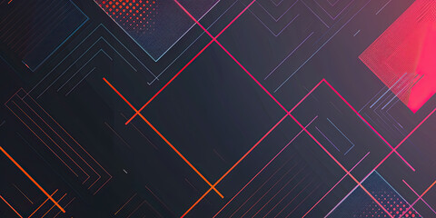 Fractal sharp lines, illustration graphic resources wide background banner colorful cool design, hard edges, generated ai	