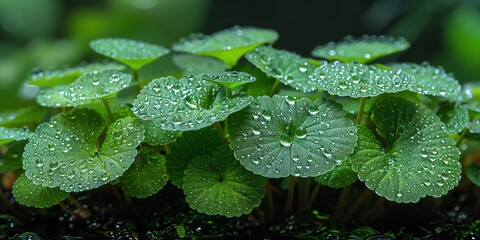 background of a Centella Asiatica, magical state, product commercial photography, soft bounce lighting, macro