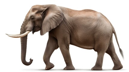 Obraz premium Large elephant, isolated on a white background.