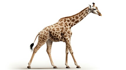 Fototapeta premium Tall giraffe isolated on a white background.
