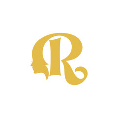 Letter R Beauty Salon Logo icon vector template