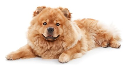 Fototapeta premium Chow Pom clearly photo on white background , 